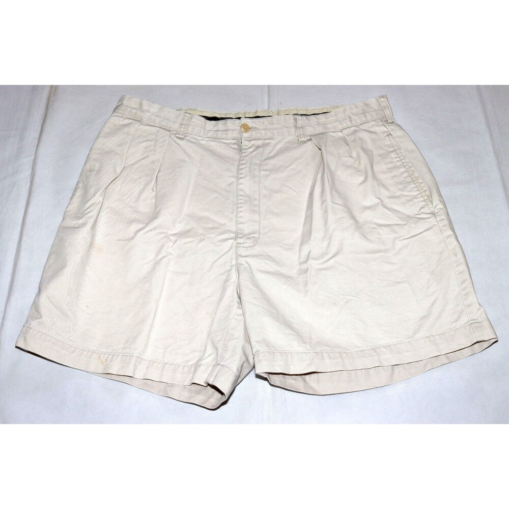 Polo Ralph Lauren Shorts Men's Size 38 Beige Pleated Cotton Andrew Chino Casual